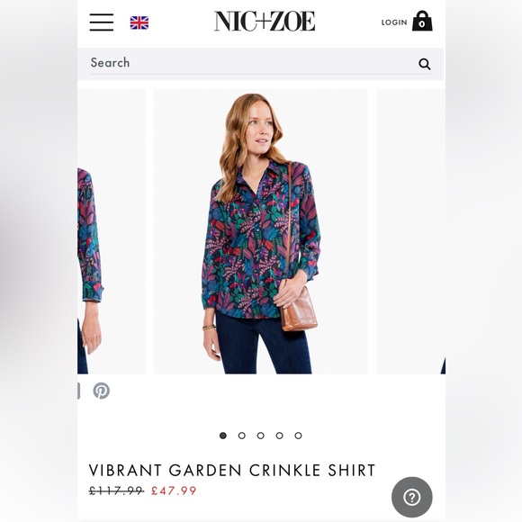 NIC+ZOE Vibrant Garden Crinkle Shirt, Button Down Rio Floral Cotton Petite Large - Picture 13 of 13